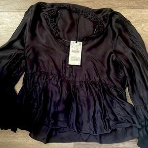 Zara black tunic top/blouse. Brand new, with tags. Never worn.